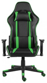 zöld PVC forgó gamer szék
