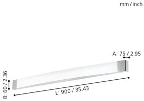 Eglo 98193 - LED Fürdőszobai fali lámpa SIDERNO LED/24W/230V IP44