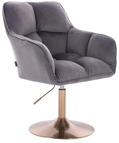 HR550N Grafit modern velúr szék arany lábbal