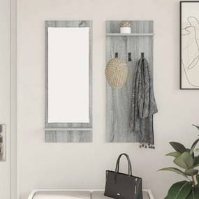 Fali Kabáthorog polcokkal Szürke sonoma 70 x 10 x 90 cm Faanyag