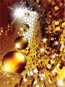 Fotótapéta flizelin Arany alagút fény és puzzle Perspektíva 184x254 +ragasztó