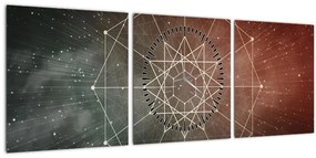Kép - Kozmikus dodekagram (órával) (90x30 cm)