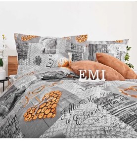 EMI Zaos szürke pamut ágyneműhuzat