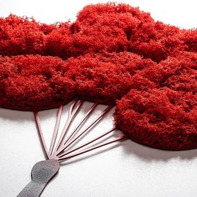 Fali dekoráció 100x34 cm lány fém/moha