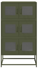 Highboard olívazöld 68x39x123 cm Acél