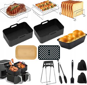 Akcesoria Airfryer Dual Basket Zsírmentes Olajsütőhöz 7,6L-ES Szett