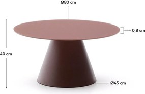 Terrakotta színű kerek dohányzóasztal üveg asztallappal ø 80 cm Wilshire – Kave Home