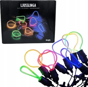 Neon fényfüzér 8,5m 8 neon színes Dekoráció kertbe, házba IP44