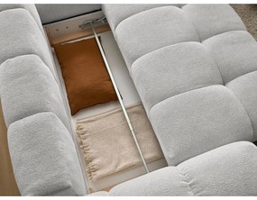 Világosszürke zsenília kinyitható-tárolóhelyes sarokkanapé (jobb oldali-L alakú) Everest – Bobochic Paris