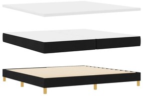 Boxspring Ágy Matracokkal - Fekete, 200x200 cm, Szövet