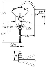 GROHE 32917GN0 - Mosogató csaptelep A, arany