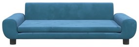 kék bársony gyerekkanapé 100 x 54 x 33 cm