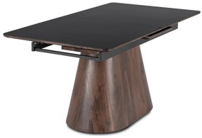 Fekete Márványhatású Bővíthető Kerámia Étkezőasztal Dió Vázzal. LIZBONA 160-200 cm