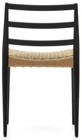 Fekete-natúr színű tölgyfa étkezőszék szett 2 db-os Analy – Kave Home