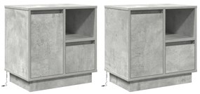 LED világítással ellátott éjjeli szekrények 2 db Beton Szürke 50x34,5x50 cm