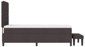 Box Spring Ágy Matraccal és Pad Dark Brown 80x200 cm Szövet