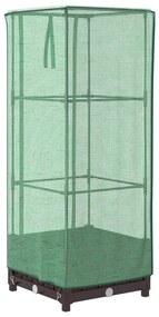 rattan megjelenésű magaságyás melegháztakaróval 40x40x123 cm