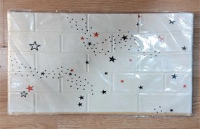 10 darab Öntapadós 3D falmatrica Tapéta Csillagok fehér Alapon mintával 70x 70 x 0,6 cm-es méretben