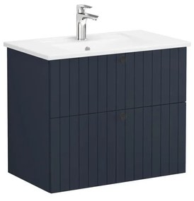 Fürdőszoba szekrény mosdóval VitrA Root 80x67x46 cm kék szőnyeg ROOTG80BINTS