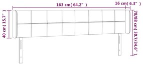 sötétkék bársony LED-es fejtámla 163 x 16 x 78/88 cm