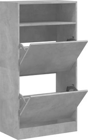 vidaXL betonszürke szerelt fa cipőszekrény 60x34x116 cm