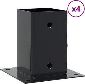 vidaXL 4 db antracit porszórt acél oszlopalapok négyzet alakú 81x81 mm