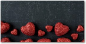 Fotó-üvegkép Szívek a táblán 140x70