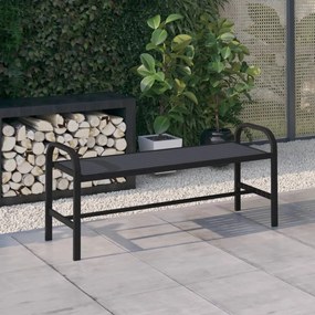 fekete acél és WPC kerti pad 124,5 cm