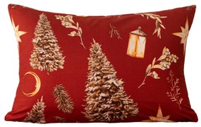 Mikroszálas párnahuzat GOLD CHRISTMAS 50x70 cm, piros