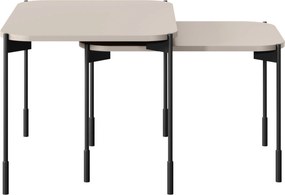 Sonatia dohányzóasztal 60 cm, téglalap alakú, fém lábakkal - kasmír