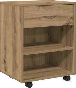 vidaXL kézműves tölgy színű szerelt fa kerekes szekrény 45 x 36 x 59cm
