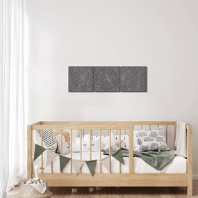 Kép - Szürke pálmalevelek (órával) (90x30 cm)
