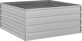vidaXL ezüstszínű horganyzott acél kerti magaságyás 100 x 100 x 45 cm