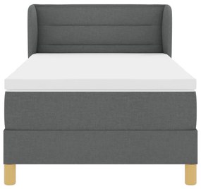 Boxspringágy Matracokkal Sötétszürke 90x200 cm Szövet