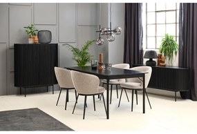 Fekete étkezőasztal 95x180 cm Savona – Unique Furniture