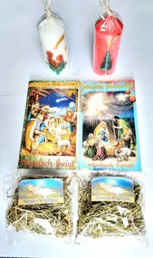 Karåcsonyi asztali készlet ostya szalma gyertyåk szertartåsok