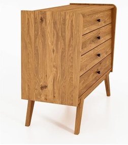 Alacsony tölgyfa komód 100x90 cm Retro - The Beds