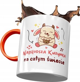 Narancssárga Bögre Unokatestvérnek Születésnapra Ajándék Nyomtatott Fotóval