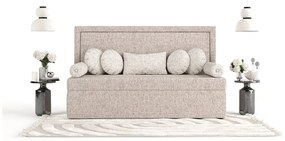 Világosbarna kárpitozott egyszemélyes ágy 80x200 cm Scala – Maison de Rêve