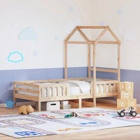 tömör fenyőfa ágykeret tetővel 90 x 200 cm