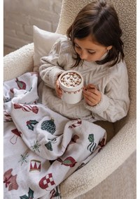 Fehér takaró karácsonyi mintával 130x160 cm Yule – Bloomingville