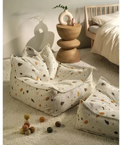 Fehér buklé-zsenília gyerek babzsákfotel Terrazzo Chair – Wigiwama