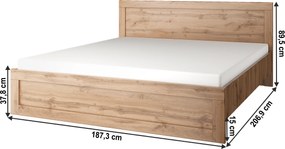 Franciaágy, 180x200, wotan tölgy, MORATIZ