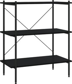 vidaXL fekete 3 szintes polcrendszer 80x40x92 cm