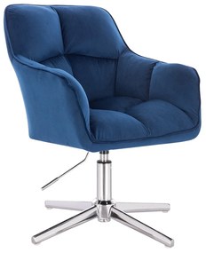 HR550CROSS Tengerkék modern velúr szék krómozott lábbal