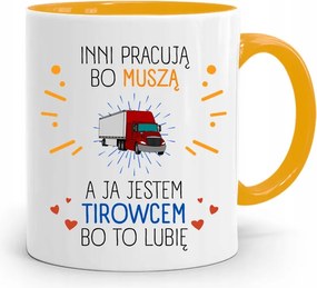 Kamionsofőrnek Tira Sárga Ajándék Bögre fényképes nyomattal