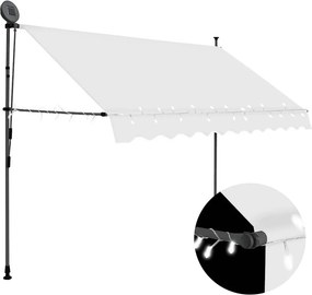 vidaXL krémszínű kézzel kihúzható LED-es napellenző 250 cm