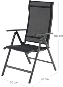 RIVIERA kerti székek, 2 db-os szett, fekete SongmicsHome