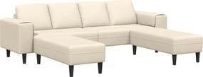 vidaXL Kanapé párnával Krém 250 x 188 x 76 cm Bársonyos szövet