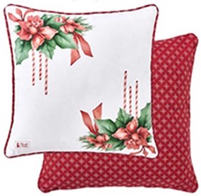 Karácsonyi Párna töltelékkel 40x40 cm mikulásvirágos
